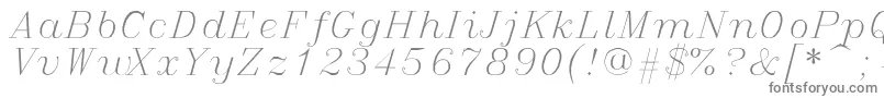 Italicc-fontti – harmaat kirjasimet valkoisella taustalla