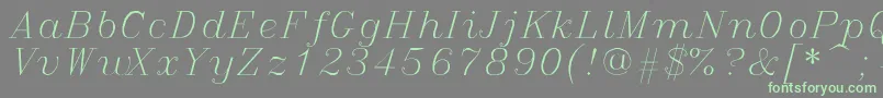 Italicc Font – Green Fonts on Gray Background