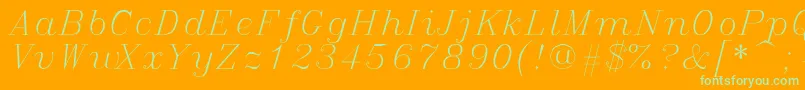 Italicc Font – Green Fonts on Orange Background