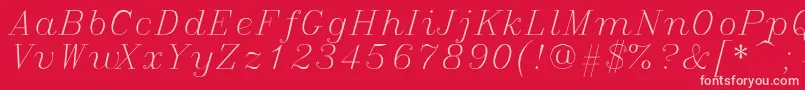 Italicc Font – Pink Fonts on Red Background