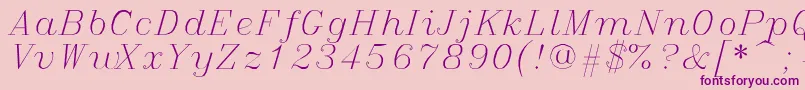 Italicc-Schriftart – Violette Schriften auf rosa Hintergrund