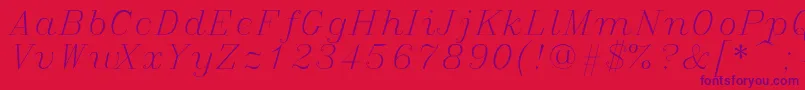 Italicc Font – Purple Fonts on Red Background