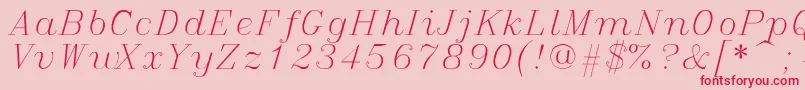 Italicc-Schriftart – Rote Schriften auf rosa Hintergrund