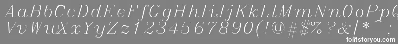 More about Italicc Font Italicc Font – White Fonts on Gray Background