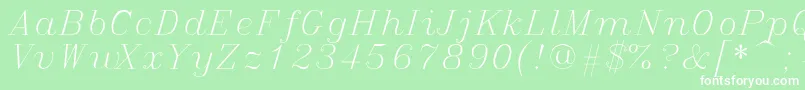 Italicc Font – White Fonts on Green Background