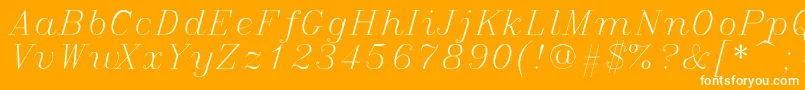 Italicc-Schriftart – Weiße Schriften auf orangefarbenem Hintergrund