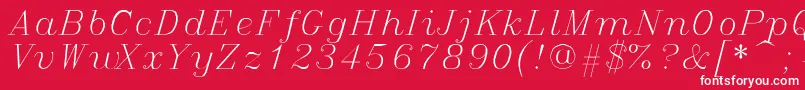 Italicc-Schriftart – Weiße Schriften auf rotem Hintergrund