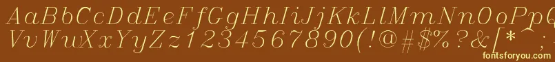 Italicc Font – Yellow Fonts on Brown Background