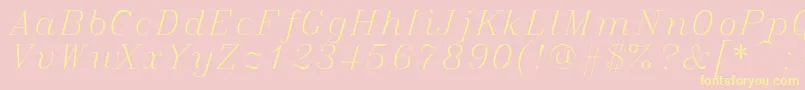 Italicc-Schriftart – Gelbe Schriften auf rosa Hintergrund