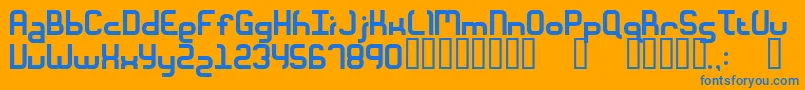 Macaroni Font – Blue Fonts on Orange Background