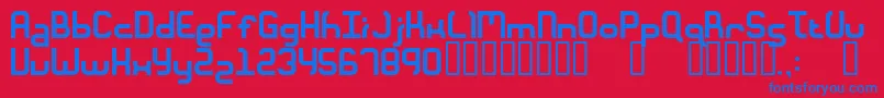 Macaroni Font – Blue Fonts on Red Background