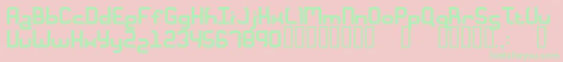 Macaroni Font – Green Fonts on Pink Background