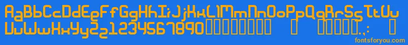 Macaroni Font – Orange Fonts on Blue Background