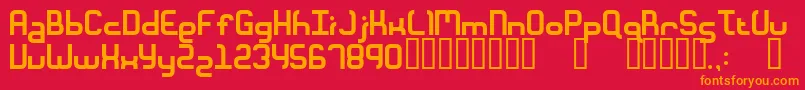 Macaroni Font – Orange Fonts on Red Background