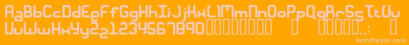 Macaroni Font – Pink Fonts on Orange Background