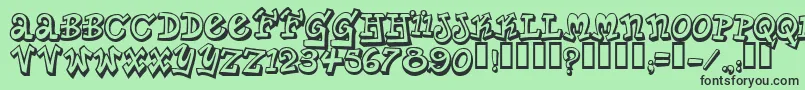 PlanetBenson-fontti – mustat fontit vihreällä taustalla