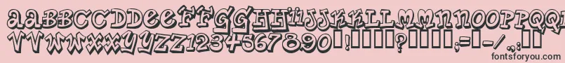 フォントPlanetBenson – ピンクの背景に黒い文字