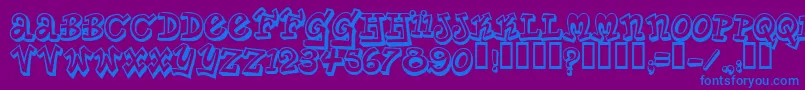 Шрифт PlanetBenson – синие шрифты на фиолетовом фоне