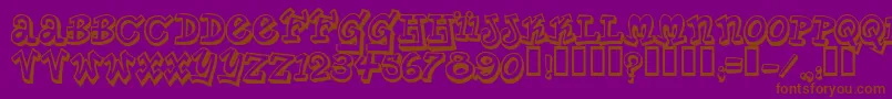 フォントPlanetBenson – 紫色の背景に茶色のフォント