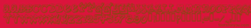 PlanetBenson-fontti – ruskeat fontit punaisella taustalla