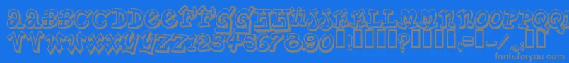 フォントPlanetBenson – 青い背景に灰色の文字