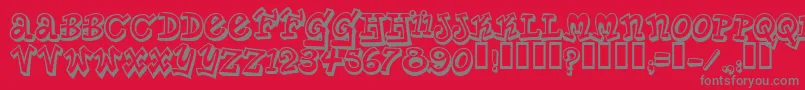 フォントPlanetBenson – 赤い背景に灰色の文字
