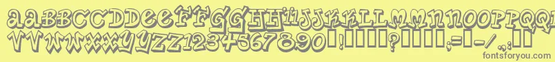 PlanetBenson Font – Gray Fonts on Yellow Background