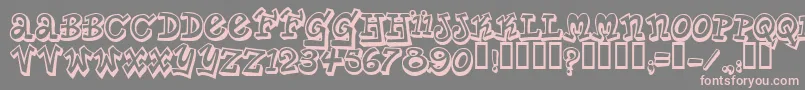 PlanetBenson-fontti – vaaleanpunaiset fontit harmaalla taustalla