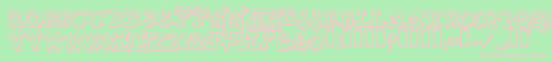 フォントPlanetBenson – 緑の背景にピンクのフォント