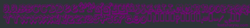 PlanetBenson-fontti – violetit fontit mustalla taustalla