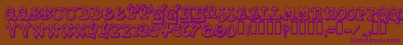 PlanetBenson Font – Purple Fonts on Brown Background