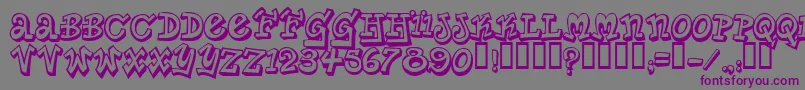 フォントPlanetBenson – 紫色のフォント、灰色の背景