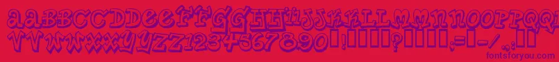 PlanetBenson Font – Purple Fonts on Red Background