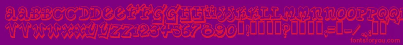 PlanetBenson Font – Red Fonts on Purple Background