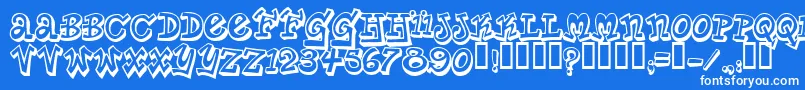 PlanetBenson-fontti – valkoiset fontit sinisellä taustalla