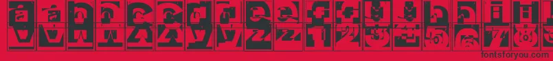 Brokencapsjumperb Font – Black Fonts on Red Background