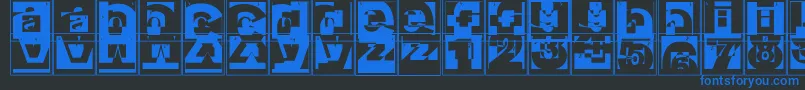 Brokencapsjumperb Font – Blue Fonts on Black Background