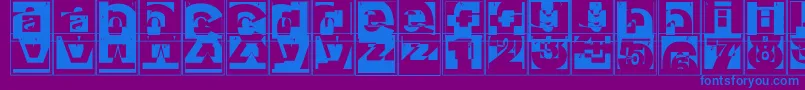 Brokencapsjumperb Font – Blue Fonts on Purple Background