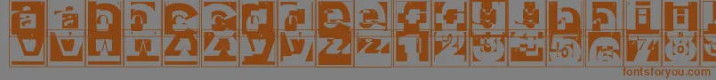Brokencapsjumperb Font – Brown Fonts on Gray Background