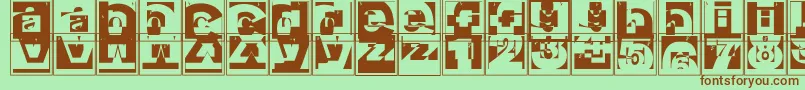 Brokencapsjumperb Font – Brown Fonts on Green Background