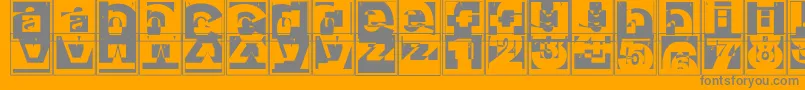 Brokencapsjumperb Font – Gray Fonts on Orange Background