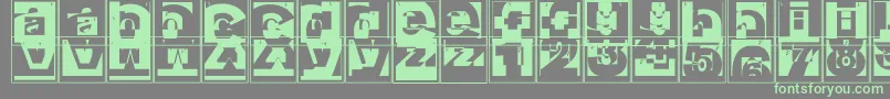 Brokencapsjumperb Font – Green Fonts on Gray Background