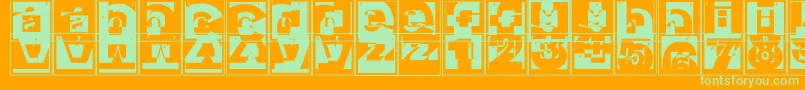 Brokencapsjumperb Font – Green Fonts on Orange Background