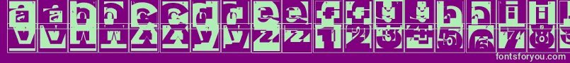 Brokencapsjumperb Font – Green Fonts on Purple Background