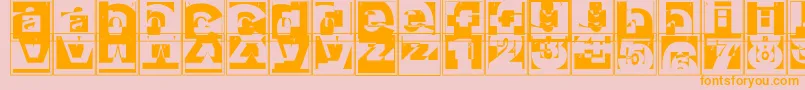 Brokencapsjumperb Font – Orange Fonts on Pink Background