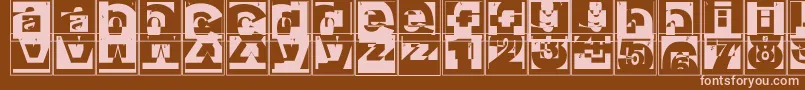 Brokencapsjumperb Font – Pink Fonts on Brown Background