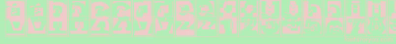 Brokencapsjumperb Font – Pink Fonts on Green Background