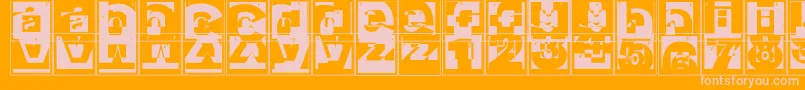 Brokencapsjumperb Font – Pink Fonts on Orange Background