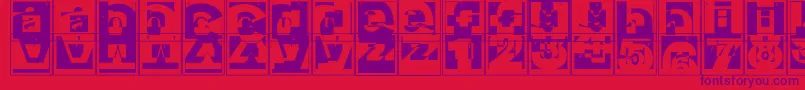 Brokencapsjumperb Font – Purple Fonts on Red Background