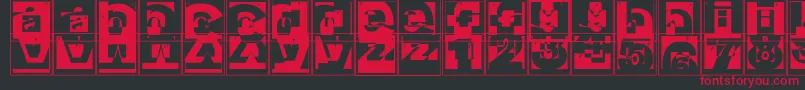 Brokencapsjumperb Font – Red Fonts on Black Background